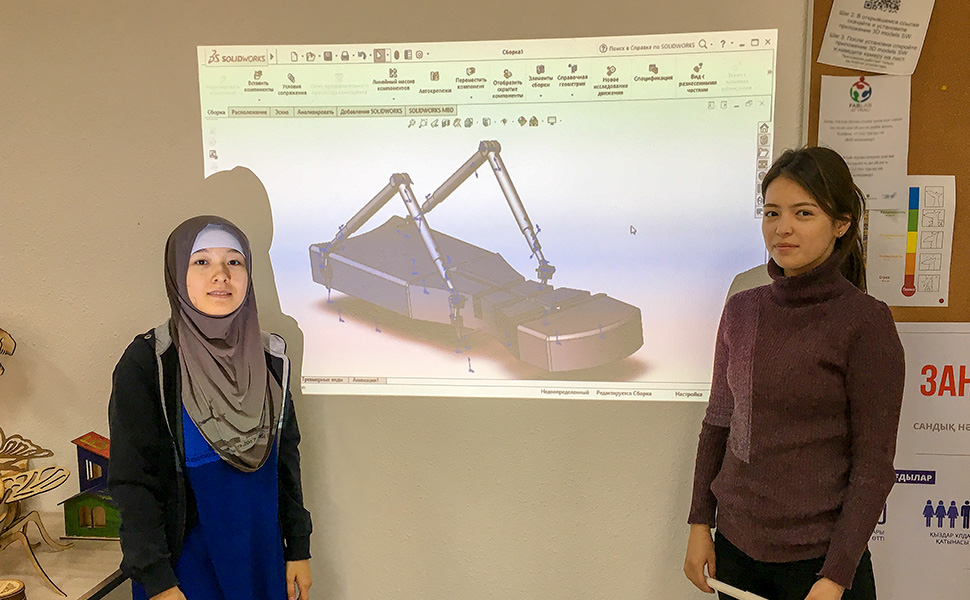 In Kazakhstan, Two Young Women Build a Future in STEM Hero Image
