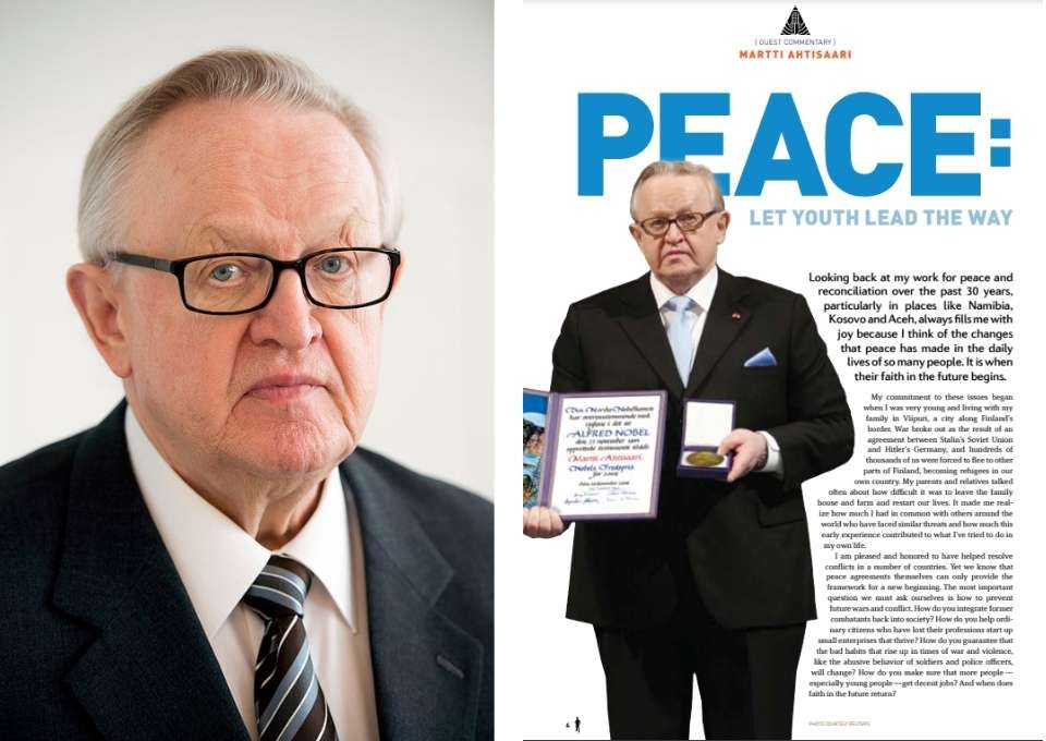 Martti Ahtisaari, tidigare president Finland och mottagare av Nobels fredrspris.