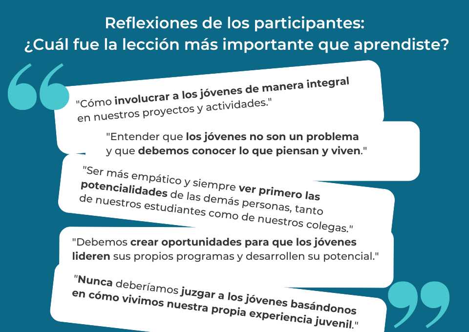 Reflexiones de docentes sobre el Desarrollo JUvenil Positivo en el marco del programa EquipYouth de IYF