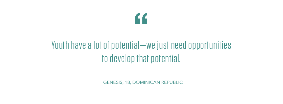 Youth Day quote from Genesis, a NEO participant from the Dominican Republic