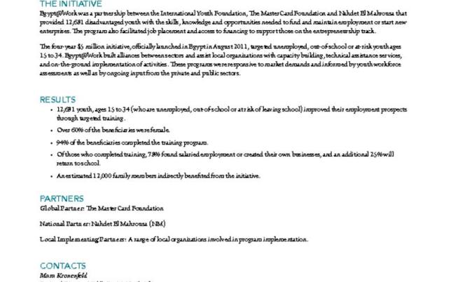 Egypt@Work Fact Sheet cover