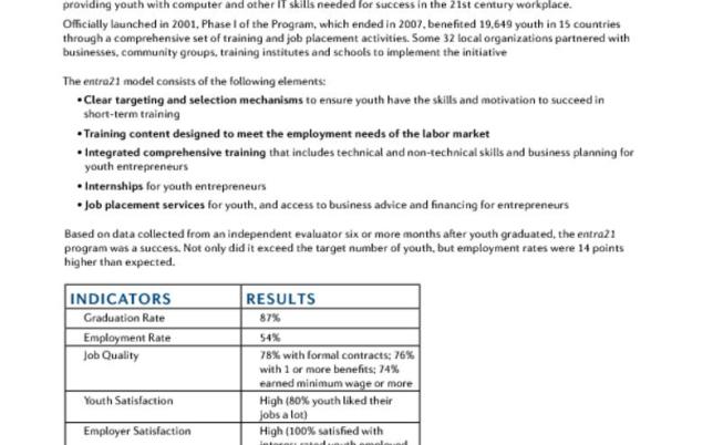 entra21 Fact Sheet Cover