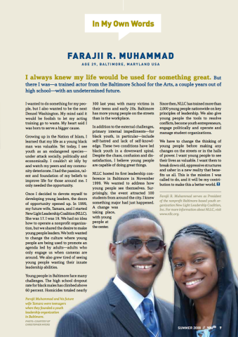 YOUth No. 2, In My Own Words: Farajii R. Muhammed Cover