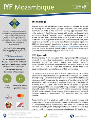 Mozambique Country Fact Sheet cover