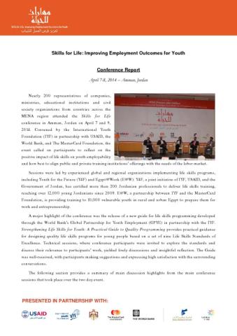 Skills for Life: Improving Employment Outcomes for Youth Conference (Amman, Jordan) cover