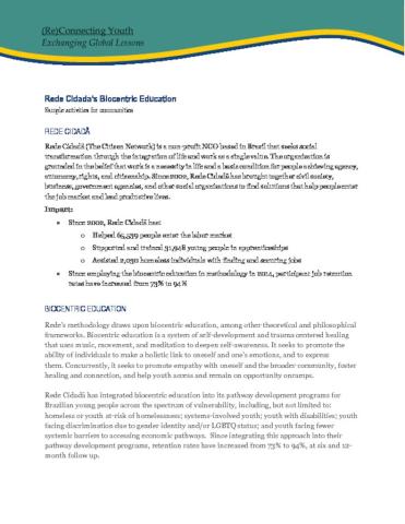 Rede Cidadã's Biocentric Education Activity Guide