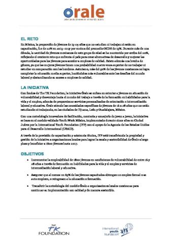 Orale Fact Sheet cover