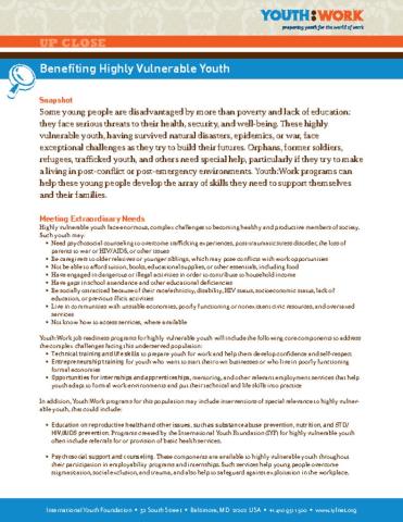 Youth:Work—Benefiting Highly Vulnerable Youth cover