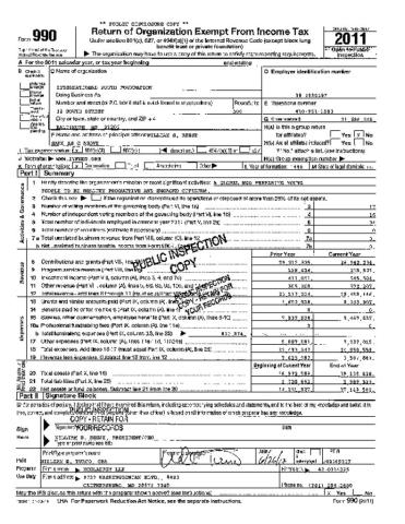 2011 IYF Form 990 Cover