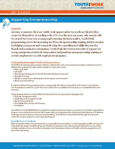 Youth:Work—Supporting Entrepreneurship cover