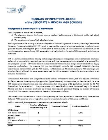 Mexico PTS Impact Evaluation cover