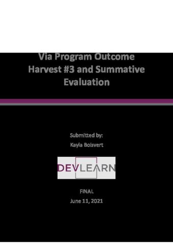 Via Program Outcome Harvest #3 cover