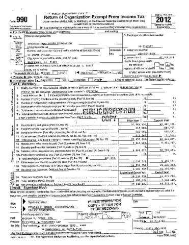 2012 IYF Form 990 cover