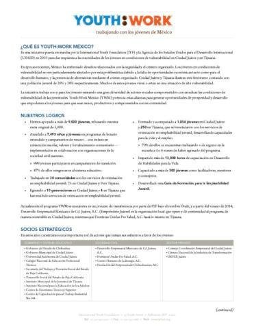 Youth:Work Mexico Fact Sheet cover