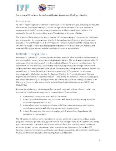 Situational Analysis and Market Assessment Findings—Mexico cover