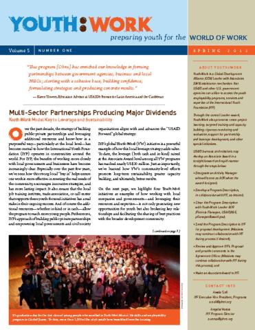 Youth:Work Newsletter (Spring 2013) cover