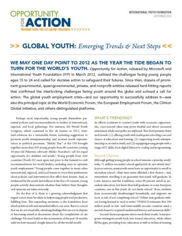 Opportunity for Action: Emerging Trends & Next Steps (2013) cover