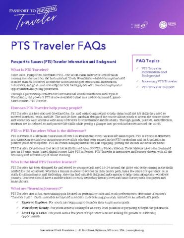 Passport to Success Traveler FAQ cover
