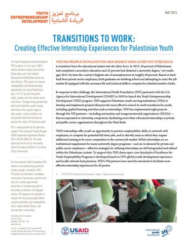 Transitions to Work: Creating Effective Internship Experiences in Palestine cover