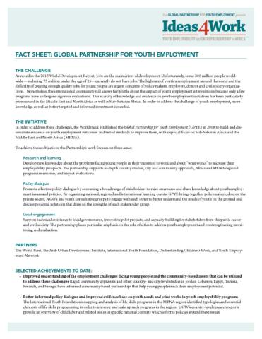 Global Partnership for Youth Employment Fact Sheet cover