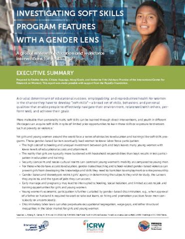 Investigating Soft Skills Program Features with a Gender Lens: A global review of education and workforce interventions for youth cover