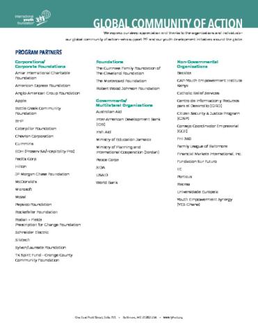 2018 IYF Global Community of Action & Financials