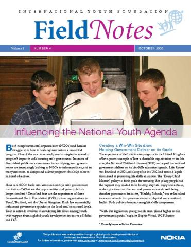 FieldNotes: Influencing the National Youth Agenda Cover