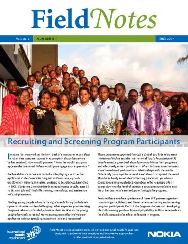 FieldNotes: Recruiting & Screening Program Participants Cover