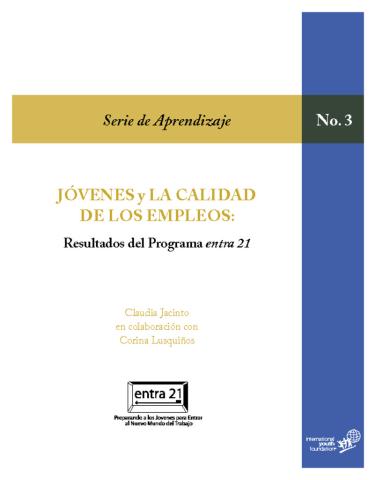 Learning Series #3: Youth & Job Quality—Results from the entra21 Program Cover