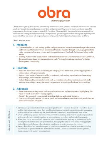 Obra Fact Sheet Cover