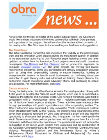 Obra News (October 2011) Cover