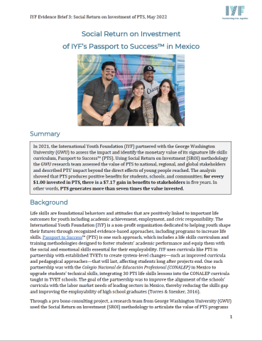 Evidence Brief - SROI PTS cover