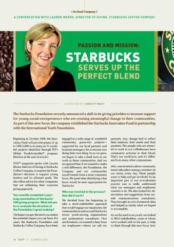 YOUth No. 2, In Good Company: Passion & Mission—A Conversation with Starbucks' Lauren Moore Cover
