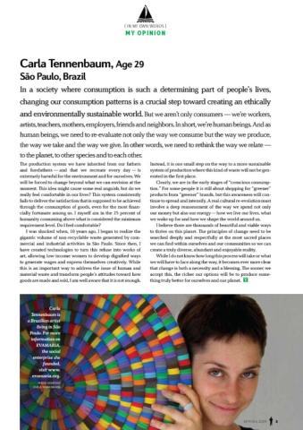 YOUth No. 3, In My Own Words: Carla Tennenbaum Cover