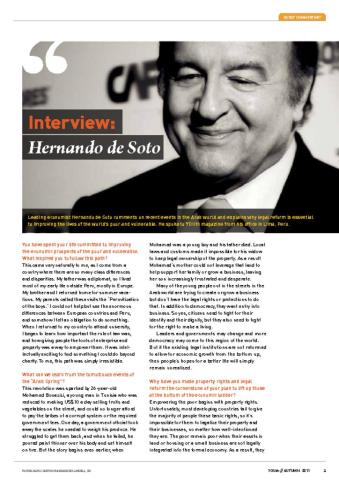 YOUth No. 5, Guest Commentary: An Interview with Hernando de Soto Cover