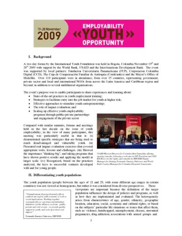 Youth - Employability - Opportunity Conference in Bogotá, Colombia Cover