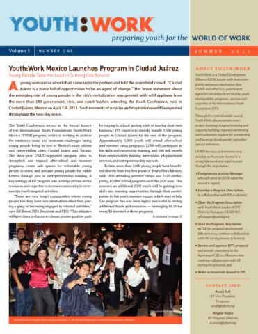 Youth:Work Newsletter (Summer 2011) Cover