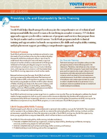 Youth:Work—Providing Life & Employability Skills Training Cover