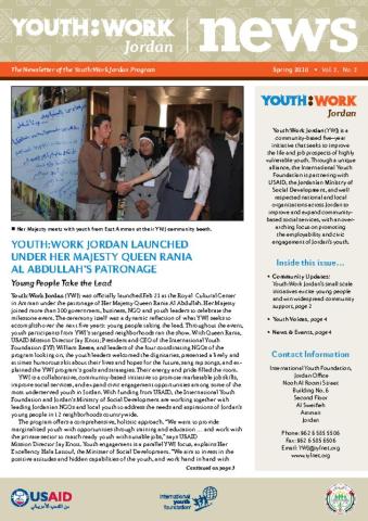 Youth for The Future Newsletter (Spring 2010) Cover