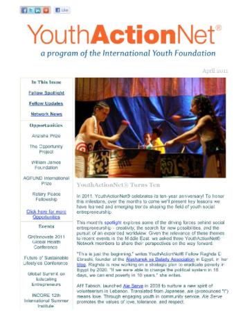YouthActionNet® News (April 2011) Cover