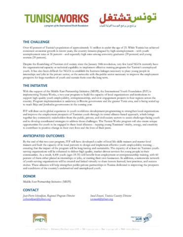 TunisiaWorks Fact Sheet cover