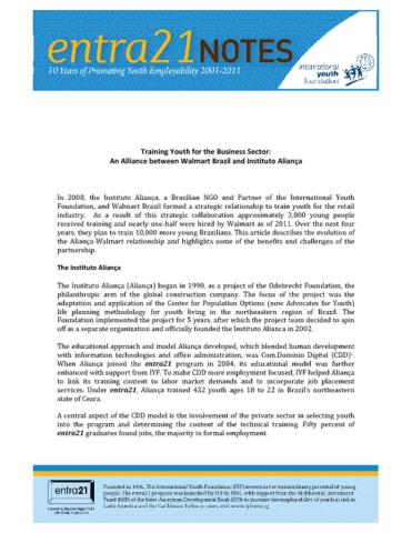 Entra21 Notes: Training Youth for the Business Sector cover