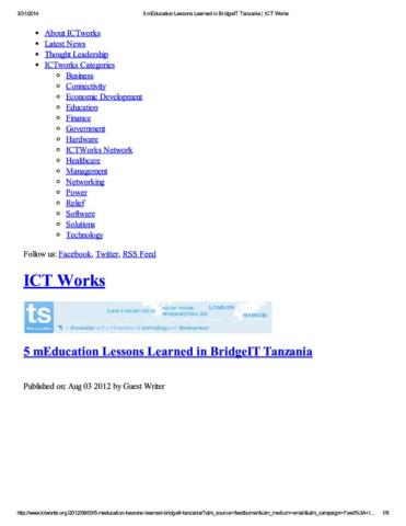 5 mEducation Lessons Learned in BridgeIT Tanzania cover