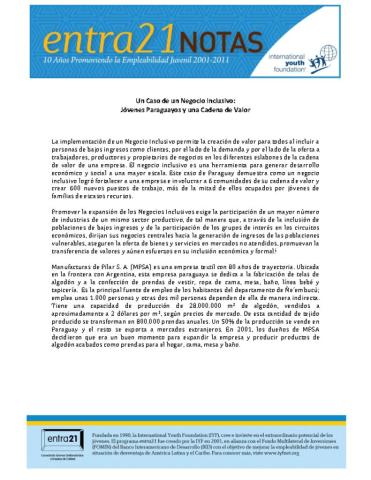Entra21 Notes: Case Study of an Inclusive Business cover