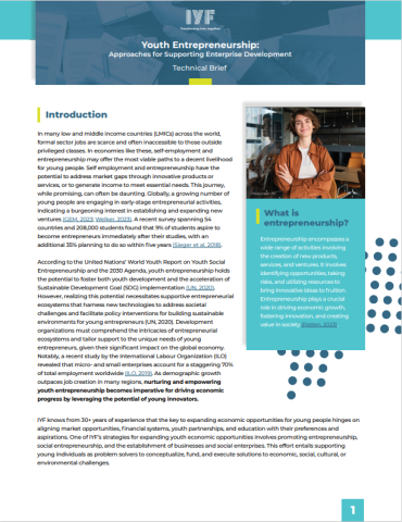 IYF Youth Entrepreneurship Brief Cover