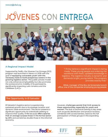 Jovenes Con Entrega Fact Sheet Cover